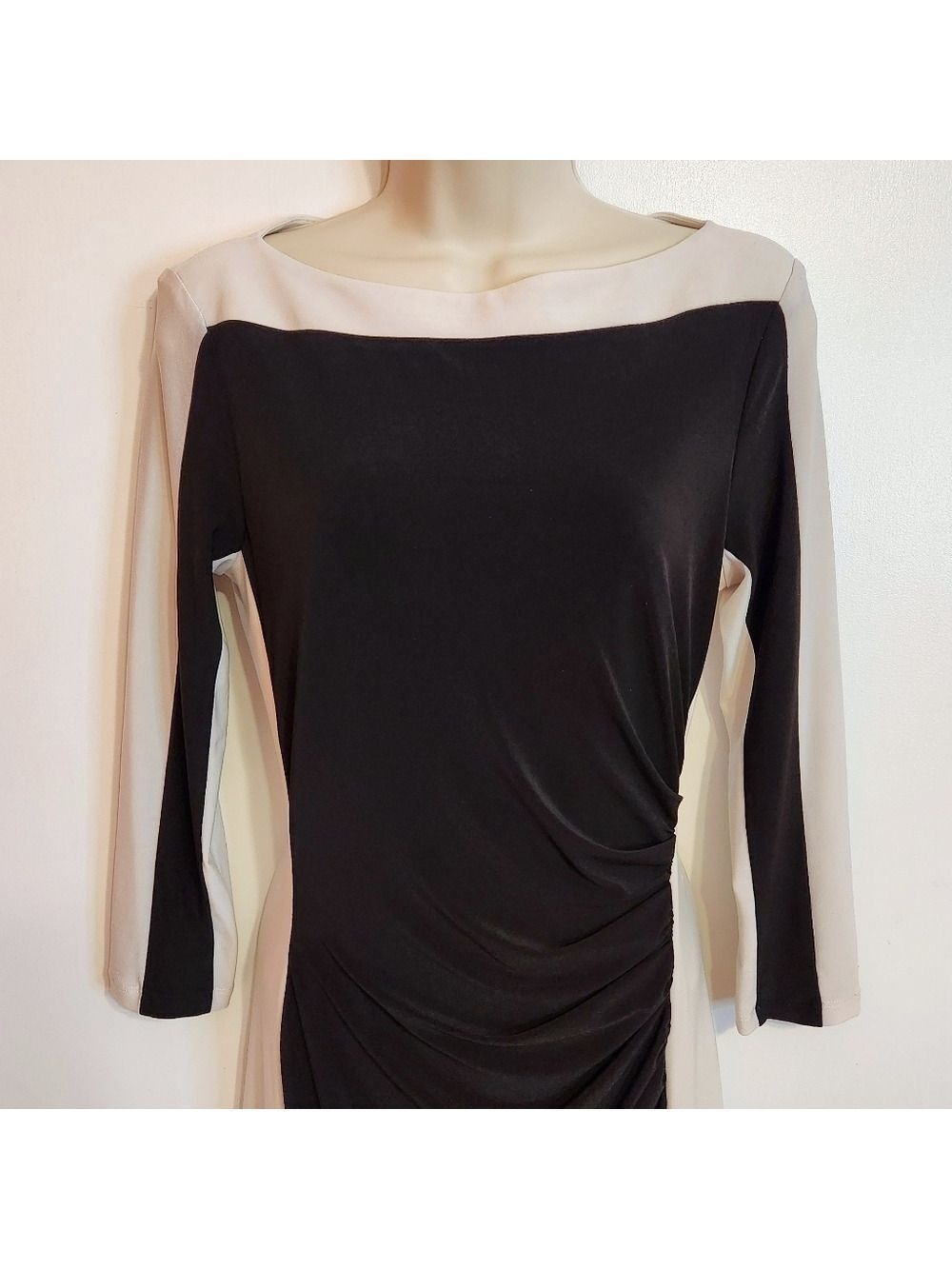 Lauren Ralph Lauren Black White Knit Dress Size 6 - Picture 3 of 12